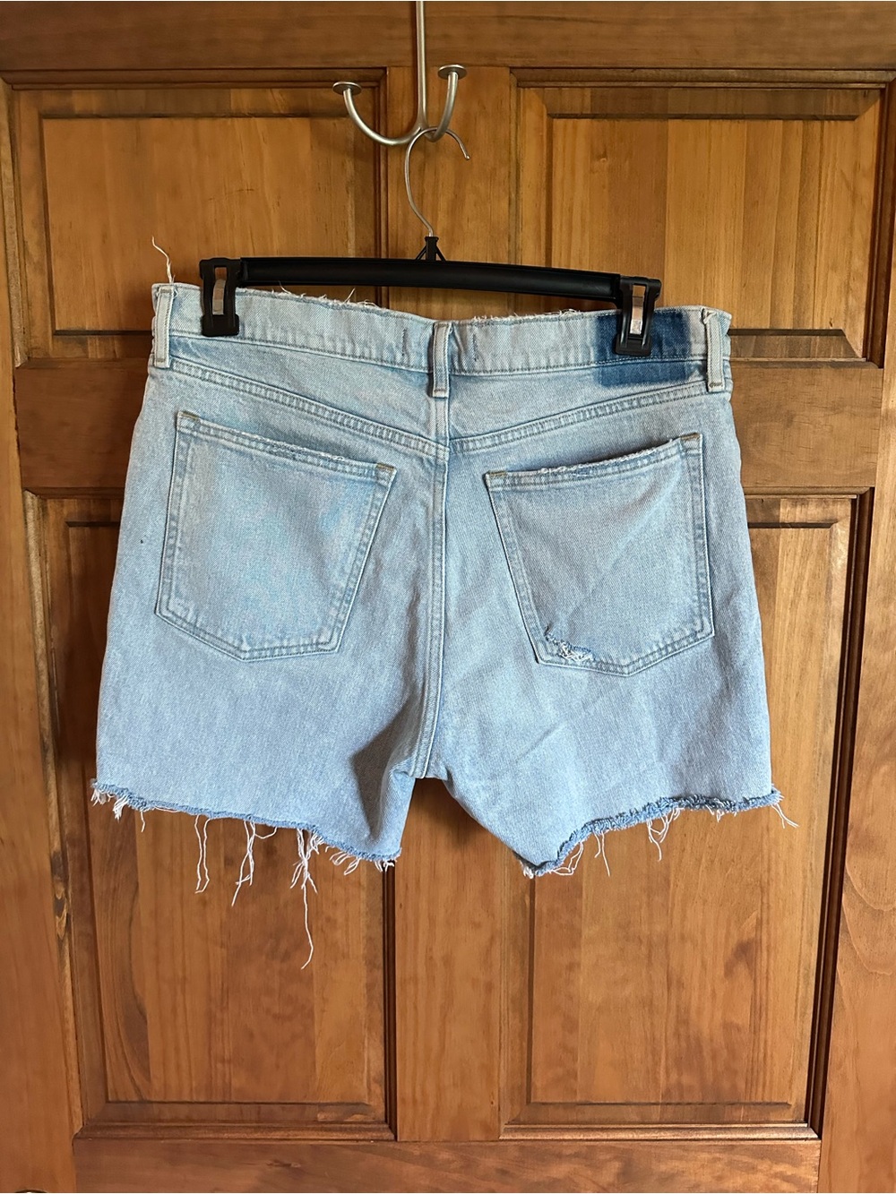 Abercrombie & Fitch Light Blue Denim Cutoff Shorts Size 34 14 low rise 90s - Picture 5 of 5